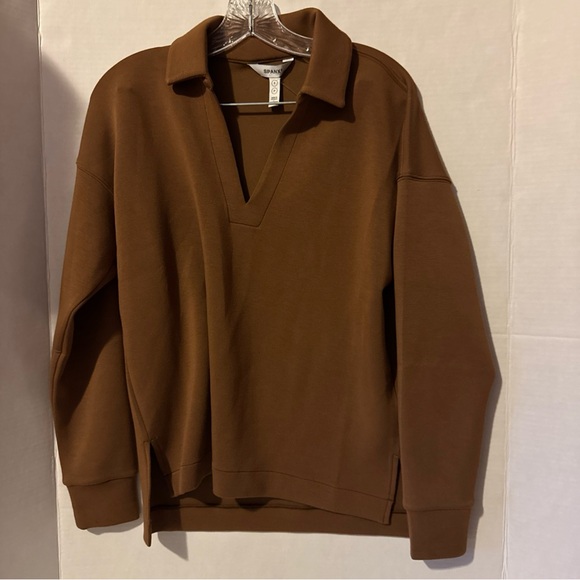 SPANX Tops - NWOT Spanx® Airessentials Polo Top Women's Size Small Buttery Soft Cocoa